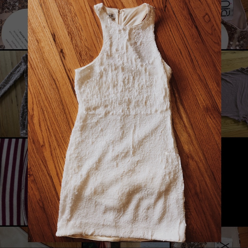 White, sequined party dress!